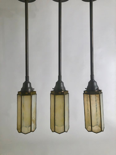 Leaded Textured Glass Pendant Lights